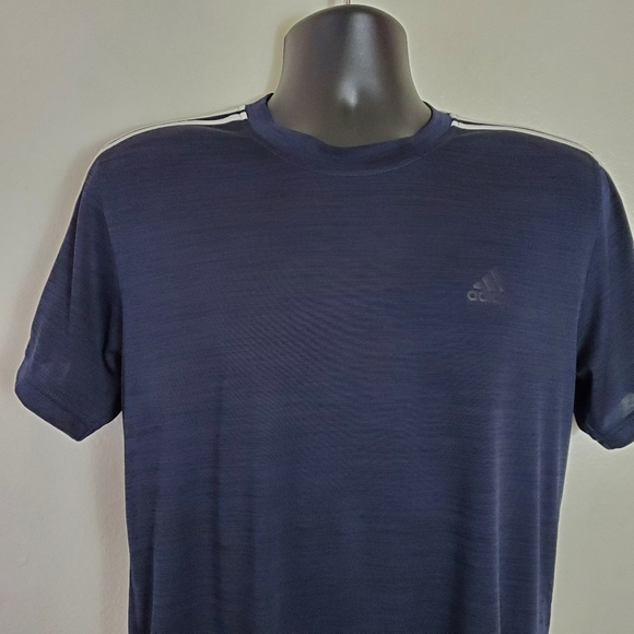 Adidas Originals 3 Stripes Navy Blue Short Sleeve - Picture 4 of 6